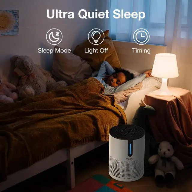 Alt view image 7 of 7 - MOOKA HEPA Air Purifier Air Cleaner for Smoke Mold Odor Dust Home Room Office Usage