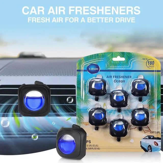 Alt view image 4 of 7 - S ZEVZO 6 Clips Car Ocean Scent Car Air Freshener Car Vent Clip, Long Lasting, 4ML/Pc