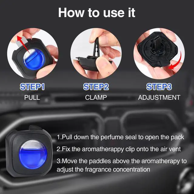 Alt view image 3 of 7 - S ZEVZO 6 Clips Car Ocean Scent Car Air Freshener Car Vent Clip, Long Lasting, 4ML/Pc