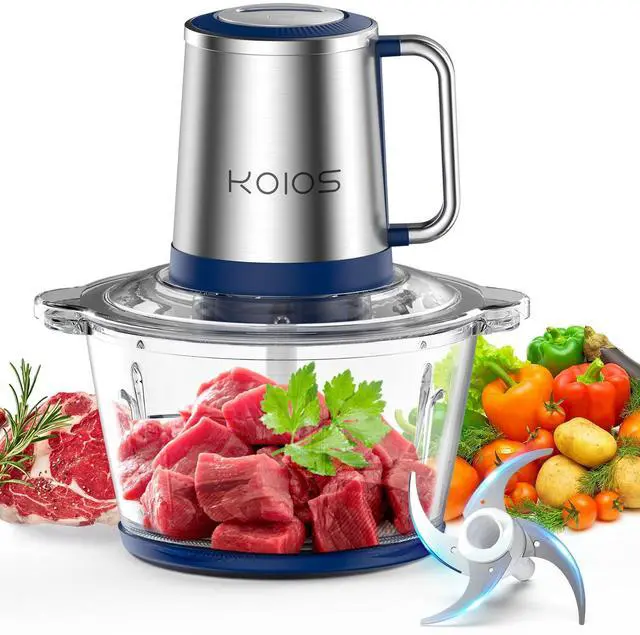 Main image of KOIOS Electric Food Chopper Processor Vegetables Meat Grinder Mixer 2L Glass Clear Bowl