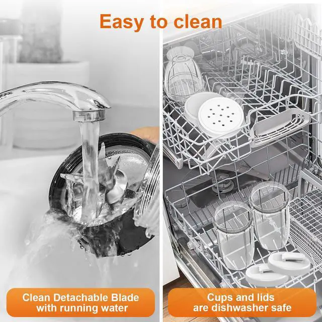 Alt view image 6 of 7 - TENKER Personal Smoothie Blenders Juice Shakes 900W Juicer Maker Countertop Blender White