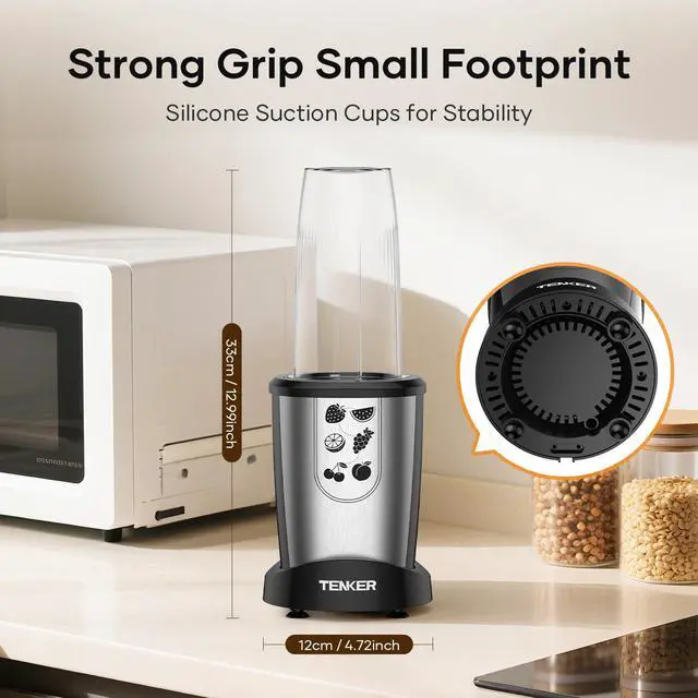 Alt view image 5 of 7 - TENKER 1000W Fruit Vegetable Smoothies Blenders Juice Citrus Countertop Blenders 23 OZ Cups