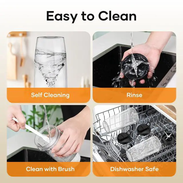 Alt view image 4 of 7 - TENKER 1000W Fruit Vegetable Smoothies Blenders Juice Citrus Countertop Blenders 23 OZ Cups