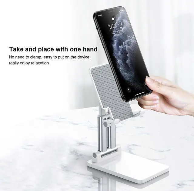 Alt view image 4 of 7 - Desktop Tablet Mobile Phone Holder Stand Angle Height Adjustable Foldable Cell Phone Stand Compatible with All Mobile Phone/Tablet PC