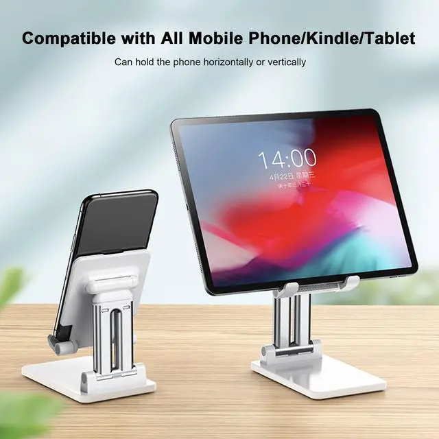 Alt view image 5 of 7 - Desktop Tablet Mobile Phone Holder Stand Angle Height Adjustable Foldable Cell Phone Stand Compatible with All Mobile Phone/Tablet PC