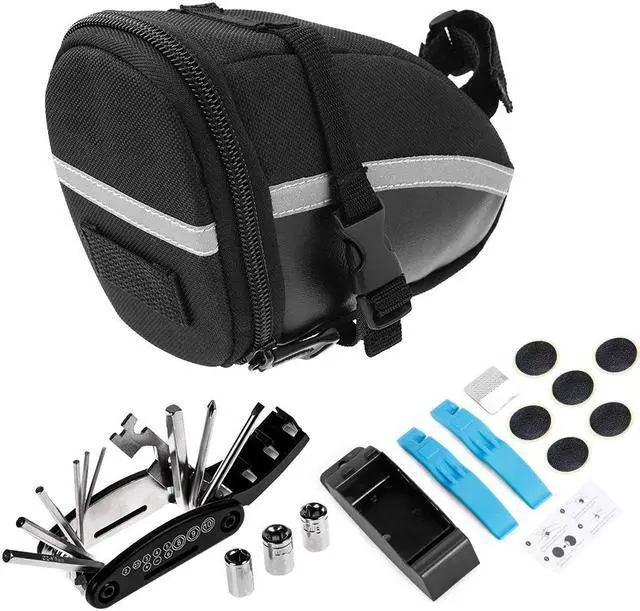 Main image of Bike Repair Tool Kits Bicycle Saddle Bag Cycling Seat Pack 16 in 1 Multi Function Repair Tool Kit