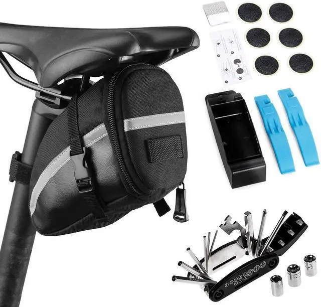 Alt view image 7 of 7 - Bike Repair Tool Kits Bicycle Saddle Bag Cycling Seat Pack 16 in 1 Multi Function Repair Tool Kit