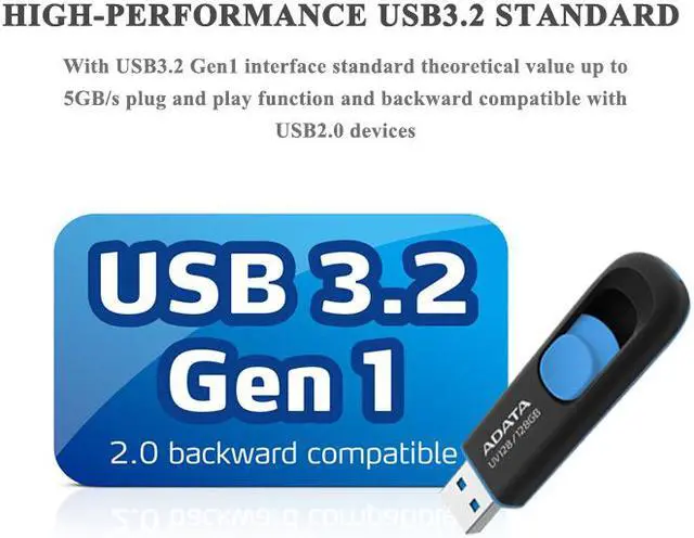 Alt view image 7 of 7 - ADATA 32GB UV128 USB 3.2 Gen 1 Flash Drive (AUV128-32G-RBE)