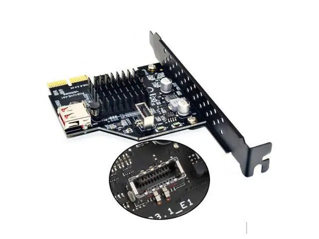 Alt view image 2 of 7 - SM USB 3.1 Front Panel Socket & USB 2.0 to PCI-E Express Card Adapter for Motherboard