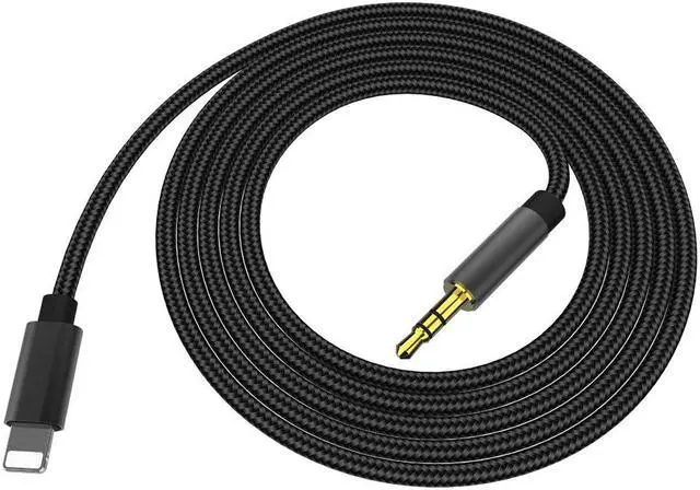 Main image of Aux Cord for Car 3.5mm Audio Stereo Cable Compatible with iPhone 8/12/XS/XR/X/i-Pad/iPod for Car/Home Stereo, Speaker, Headphone, Support All iOS Version -6.6 ft Black…