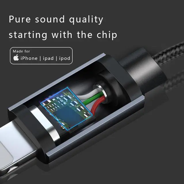 Alt view image 4 of 5 - Aux Cord for Car 3.5mm Audio Stereo Cable Compatible with iPhone 8/12/XS/XR/X/i-Pad/iPod for Car/Home Stereo, Speaker, Headphone, Support All iOS Version -6.6 ft Black…