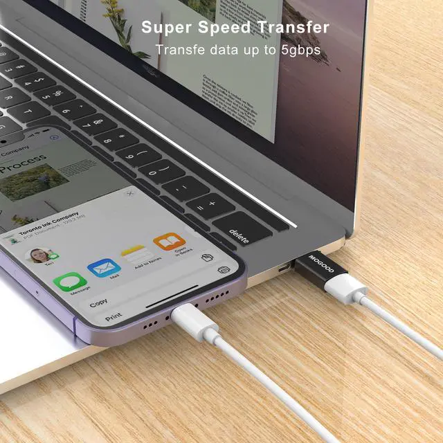 Alt view image 3 of 6 - USB C to USB Adapter,MOGOOD USB C to USB 3.0 Adapter,USB C Female to USB Male Adapter Compatible with MacBook Pro 2019,MacBook Air 2020,Dell XPS and Type C Devices Black 1