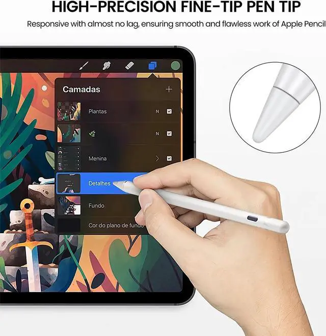 Alt view image 4 of 6 - Pencil Tips for Apple Pencil Replacement Tips Digital Pens iPencil Nib Fine Point Precise Control Pen Nibs Compatible with Apple Pencil 1st/2nd Generation