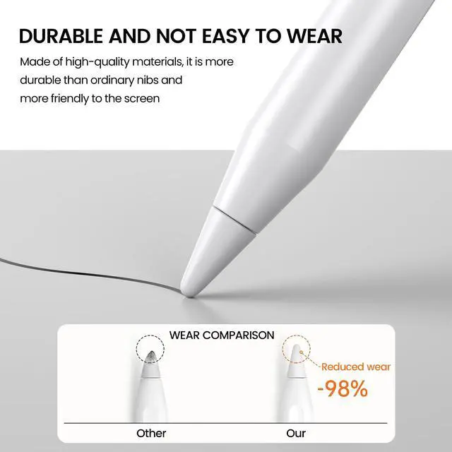 Alt view image 6 of 6 - Pencil Tips for Apple Pencil Replacement Tips Digital Pens iPencil Nib Fine Point Precise Control Pen Nibs Compatible with Apple Pencil 1st/2nd Generation