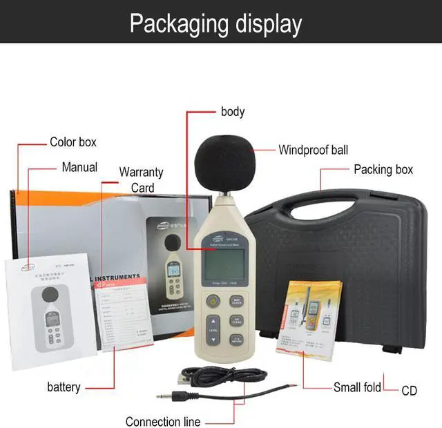 Alt view image 2 of 7 - Digital Sound Level Meter Tester Decibel Noise Meter GM1356 Handheld Voice