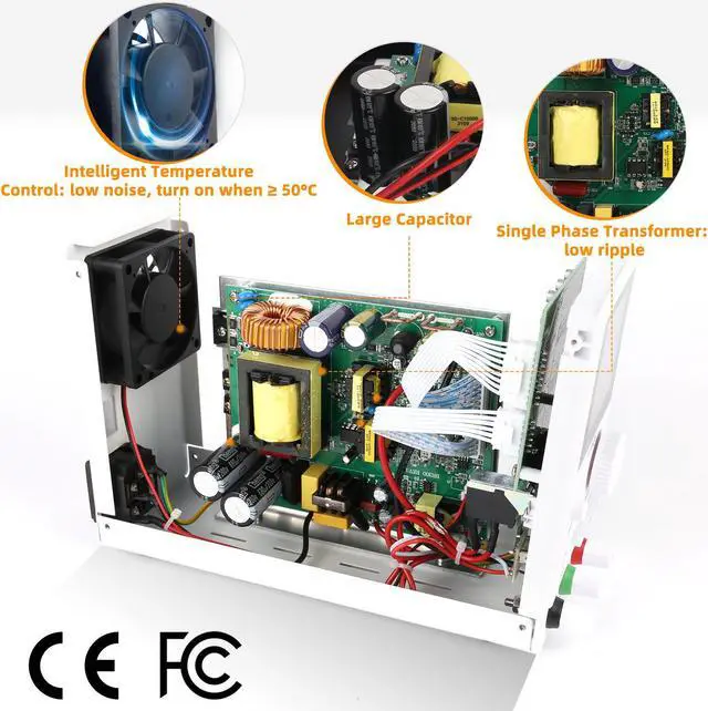 Alt view image 7 of 7 - KUAIQU SPPS-B1203D 120V 3A Temperature Controlled Fan Dc Switching Programmable Power Supply Factory Test Repair Mobile Phone PCB DC Power Supply White