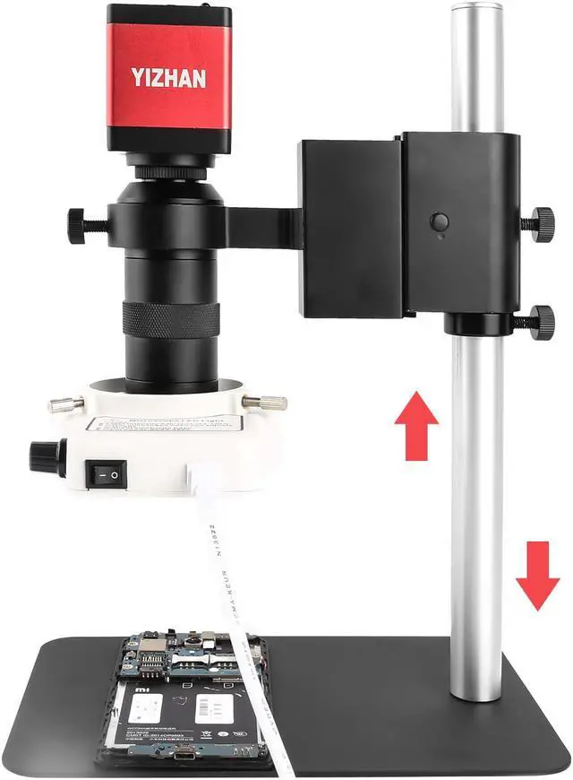 Alt view image 4 of 7 - 130X Digital Electronic Video Microscope With 60FPS 1080P 13MP Jewelry Camera Mobile Phone Repair Microscope Low Thickness Working Board White