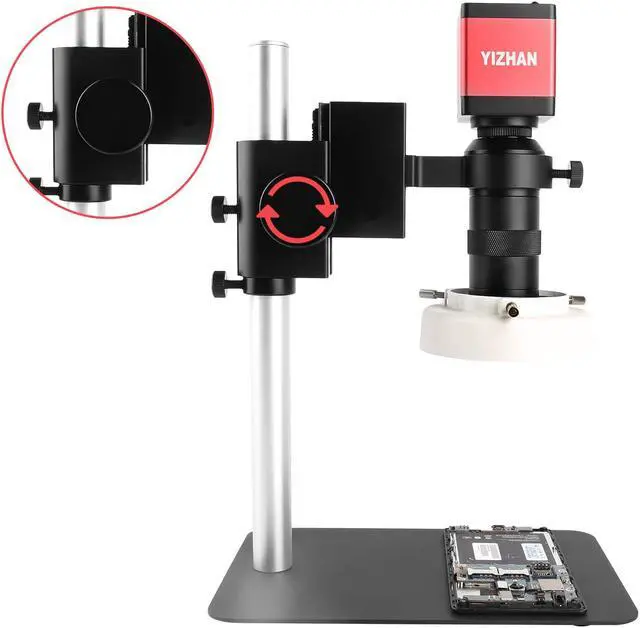 Alt view image 3 of 7 - 130X Digital Electronic Video Microscope With 60FPS 1080P 13MP Jewelry Camera Mobile Phone Repair Microscope Low Thickness Working Board White