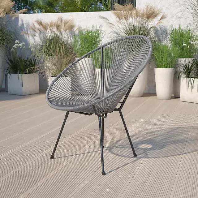 Alt view image 6 of 20 - Valencia Oval Comfort Series Take Ten Grey Rattan Lounge Chair