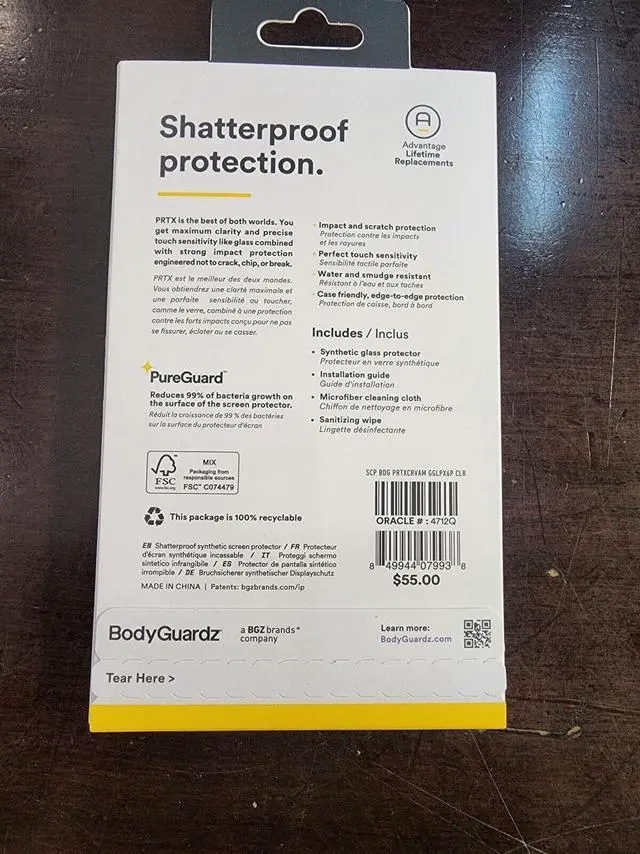 Alt view image 2 of 2 - BodyGuardz PRTX PureGuard Synthetic Glass Screen Protector Google Pixel 6 pro
