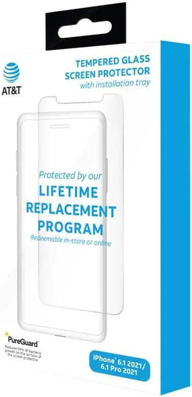 Main image of AT&T Tempered Glass Antimicrobial Screen Protector - iPhone 13/13 Pro