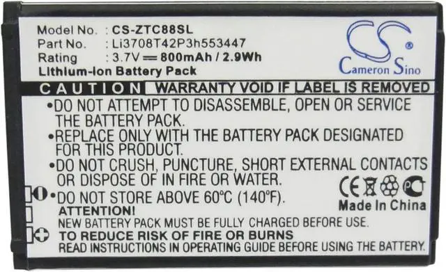 Alt view image 5 of 5 - Battery Replacement for ZTE F160 C88 Agent R250 N295 E520 Essenze C70 C78 Li3708T42P3h553447 Li3707T42P3h553447