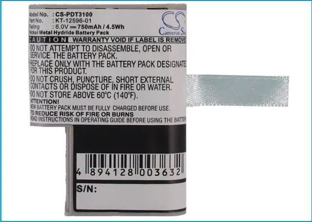 Alt view image 6 of 6 - 750mAh KT-12596-01 Battery for SYMBOL PDT 3100, 3110, 3120, 3140