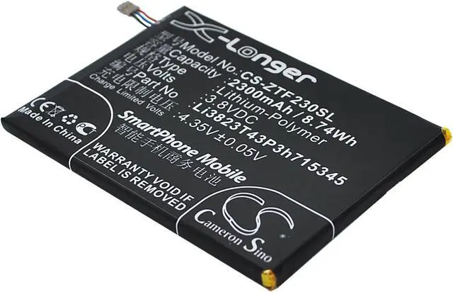 Alt view image 5 of 10 - 2300mah battery for ZTE Grand S Flex p/n Li3823T43P3h715345