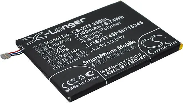 Alt view image 6 of 10 - 2300mah battery for ZTE Grand S Flex p/n Li3823T43P3h715345