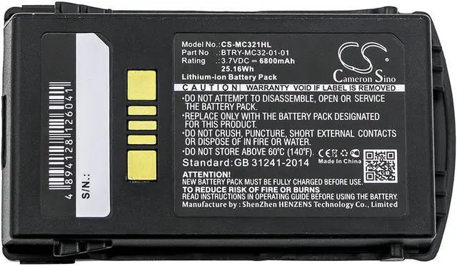 Alt view image 3 of 3 - Battery Replacement for Motorola MC32N0-S MC3200 MC32N0 BTRY-MC32-01-01 BTRY-MC33-52MA-01 BTRY-MC32-52MA-10 82-000012-01