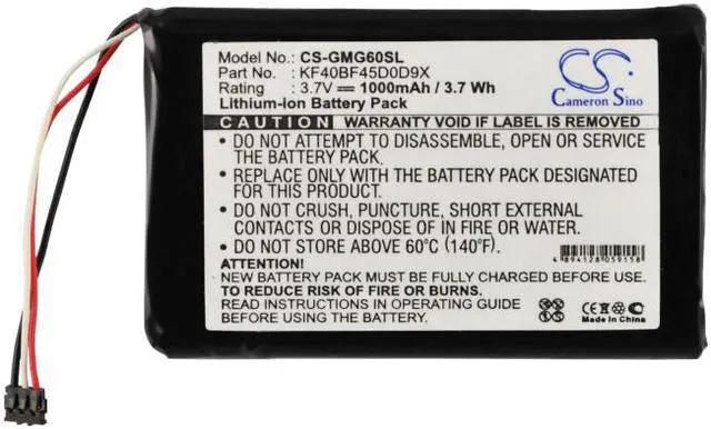Alt view image 5 of 6 - Battery for Garmin KF40BF45D0D9X Approach G6 GPS Navigation CS-GMG60SL 1000mAh