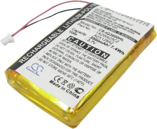 Alt view image 6 of 11 - 2000mAh Battery for Garmin iQue 3200, 3600, 3600a, 1A2W423C2, A2X128A2