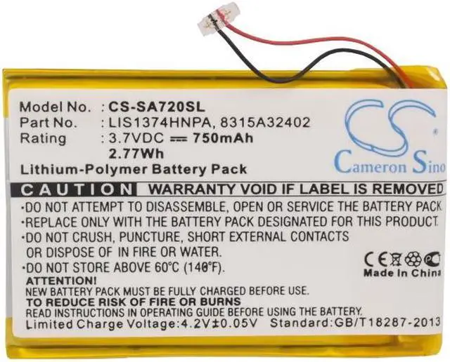 Alt view image 5 of 6 - Battery for Sony Walkman NWZ-820 NWZ-A720 NWZ-A726 NWZ-A728 NWZ-A829 LIS1374HNPA
