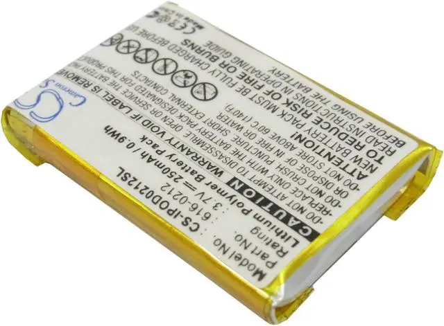 Alt view image 2 of 5 - Battery for Apple iPOD Shuffle MB226LL/A MB228LL/A 616-0212 MB519LL/A MP3 250mAh