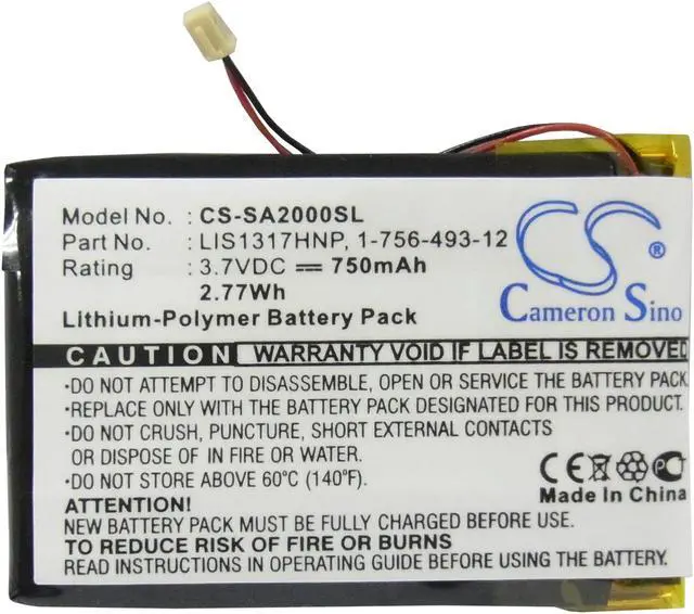 Alt view image 5 of 6 - Battery for Sony NW-A2000 NW-HD3 Network Walkman 1-756-493-12 5427B LIS1317HNP