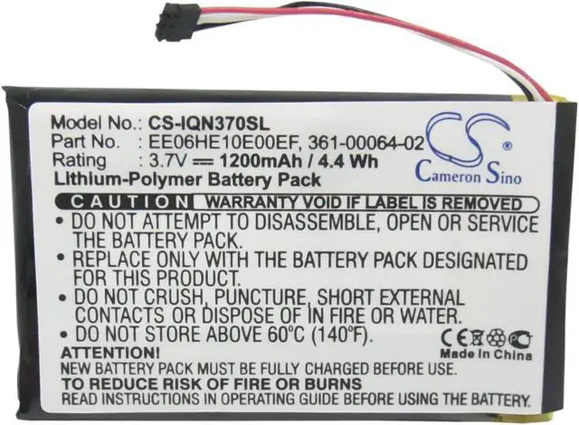 Alt view image 10 of 16 - 1200mAh Battery for Garmin Nuvi 3700, 3760, 3760T, 3790, 3790T, 361-00064-02 NEW