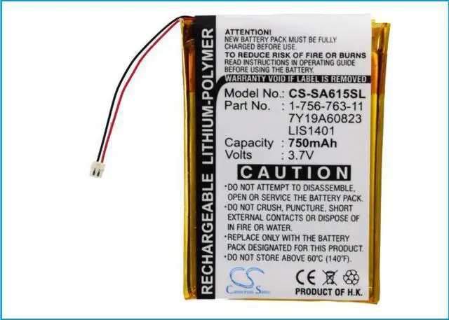 Alt view image 5 of 5 - Battery for Sony Walkman NW-S710 NWZ-S600 NWZ-S615 NWZ-S618 1-756-763-11 LIS1401