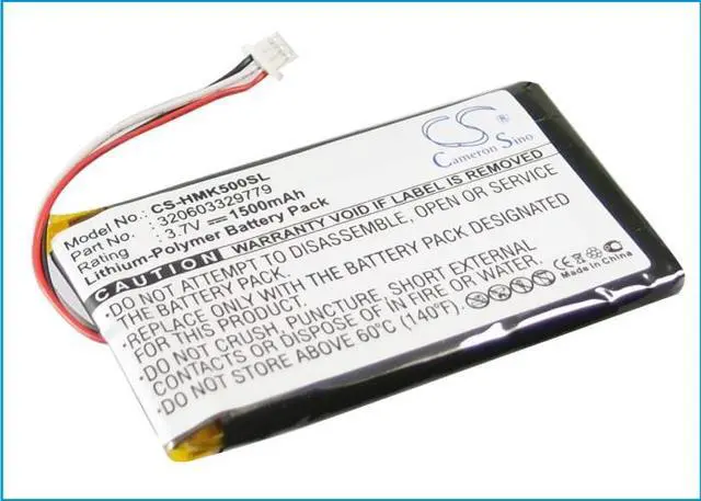 Main image of Battery for Harmon Kardon 320603329779 GPS-500 GPS Navigator CS-HMK500SL 1500mA
