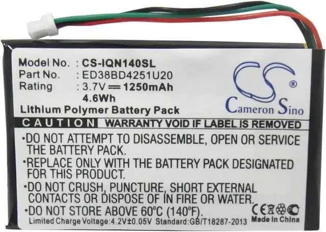 Alt view image 11 of 17 - 1250mAh ED38BD4251U20 Battery for Garmin Nuvi 1400, Nuvi 1450, Nuvi 1450T, Nuvi 1490, Nuvi 1490T, Nuvi 1490T Pro, Nuvi 1490TV