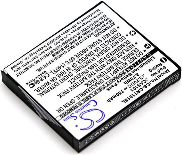 Alt view image 2 of 5 - Battery for Creative Vado Pocket HD Video Cam VF0570 CAS101 CS-CRT101SL 750mAh