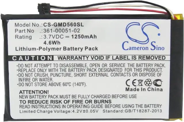 Alt view image 5 of 6 - Replacement Battery Garmin 361-00051-02 Lithium Polymer For GPS Models 1 Pack