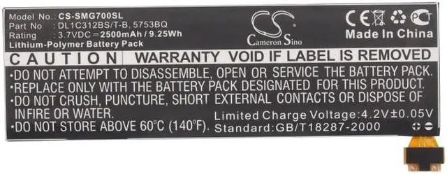 Alt view image 5 of 6 - Battery for Samsung Galaxy Player 5.0 YP-G70 YP-G70CWY/XAA 5735BO DL1C312BS/T-B