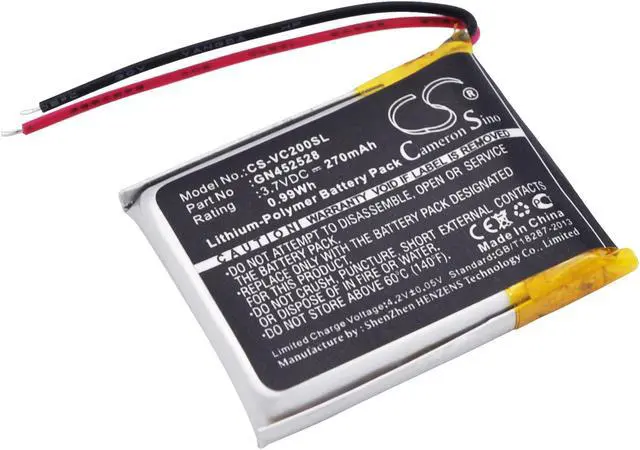 Alt view image 2 of 7 - 270mAh GN452528 Battery for Voice Caddie VC200, VC200 Voice