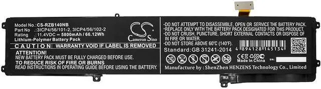 Alt view image 3 of 4 - Battery Replacement for Razer Blade 2016 14 CN-B-1-BETTY4-61G-04804 RZ09-01953E52-R3U1 Blade 2016 RZ09-0195 CN-B-1-BETTY4-65E-01895 CN-B-1-BETTY4-6C9-03212 RAZER 3ICP4/56/101-2 BETTY4