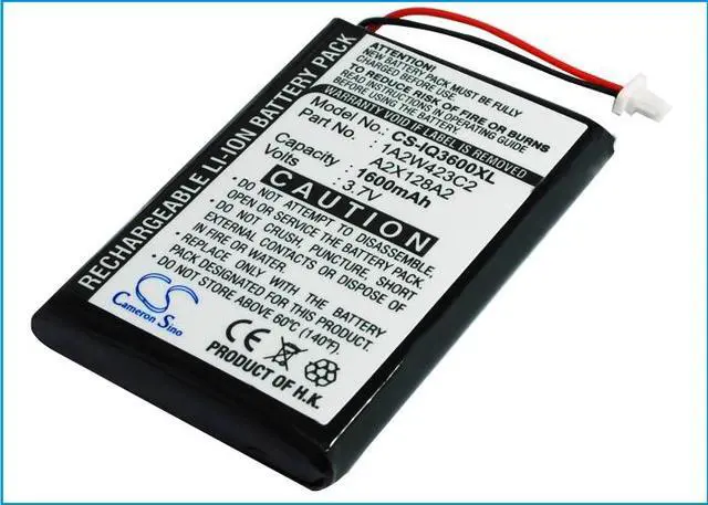 Main image of Battery for Garmin iQue 3200 3600 3600a BTI PW029123 1A2W423C2 A2X128A2 1600mAh