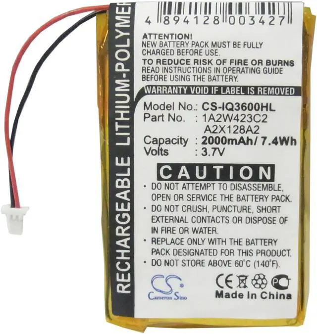 Alt view image 10 of 11 - 2000mAh Battery for Garmin iQue 3200, 3600, 3600a, 1A2W423C2, A2X128A2