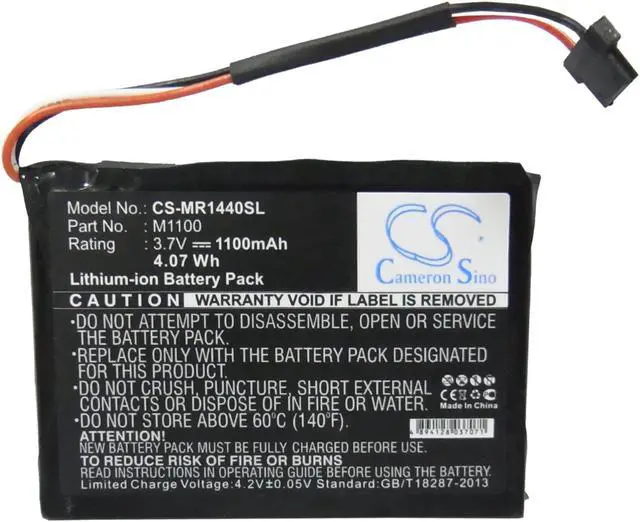 Alt view image 10 of 16 - 1100mAh Li-ion M1100 Battery for Magellan RoadMate 1470, 1440, 1445T, 1475T