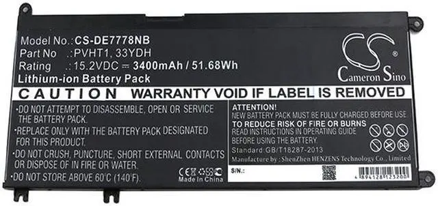 Alt view image 3 of 3 - Battery Replacement for DELL Inspiron 15 7588 G7 7588-D2745B G7 7588-D4765W N005L3490-D1316CN Ins G3 3579-R1745BL Ins 15PD-1868BR P30E P30E001 P72F P72F002 33YDH PVHT1 7FHHV 07FHHV P72F001