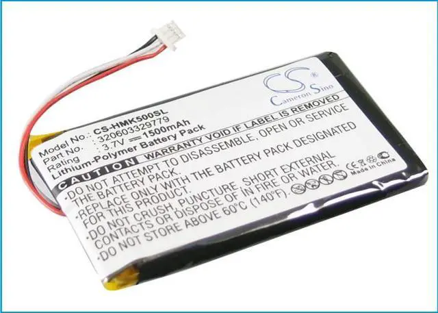 Alt view image 2 of 6 - Battery for Harmon Kardon 320603329779 GPS-500 GPS Navigator CS-HMK500SL 1500mA