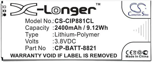 Alt view image 5 of 5 - Battery Replacement for Cisco 8800 GP-S10-374192-010H 74-102376-01 CP-BATT-8821